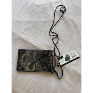NWT Bamboo Trading Company Beaded Club Crossbody Bag